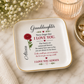 Personalized Granddaughter Jewelry Dish - Custom Message Ceramic Keepsake from Grandma