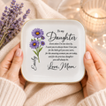 Personalized Daughter Jewelry Dish - Custom Message Ceramic Keepsake for Your Daughter